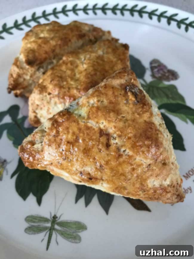 Freshly baked Mini Cheddar Bacon Scones on a cooling rack
