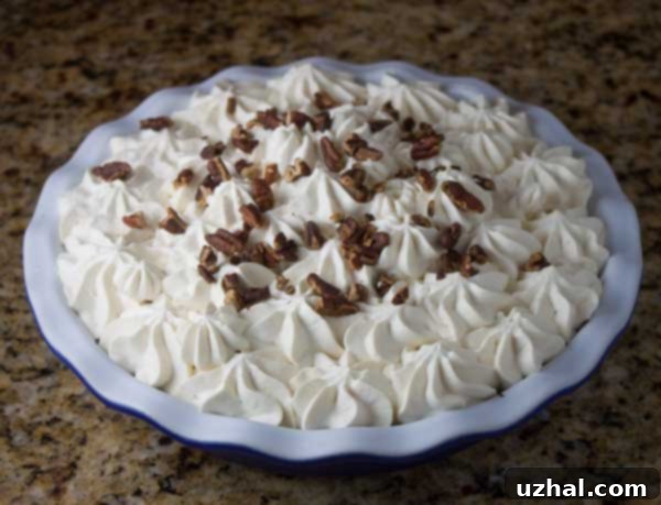 St. Patrick's Day Chocolate Irish Cream Pie on a festive dish, adorned with chocolate shavings and a sprig of mint, ready for celebration.