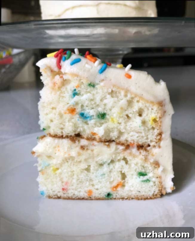 Delightful Six Inch White Birthday Cake adorned with sprinkles and frosting, ready for a small celebration
