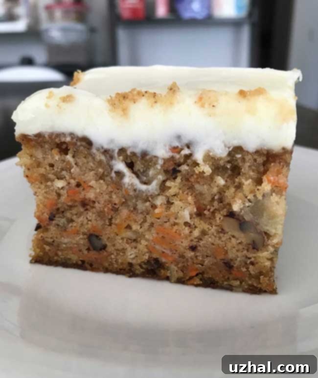 Classic Southern Living Buttermilk Glazed Carrot Cake baked to perfection in a 9x13 inch pan, ready for frosting.