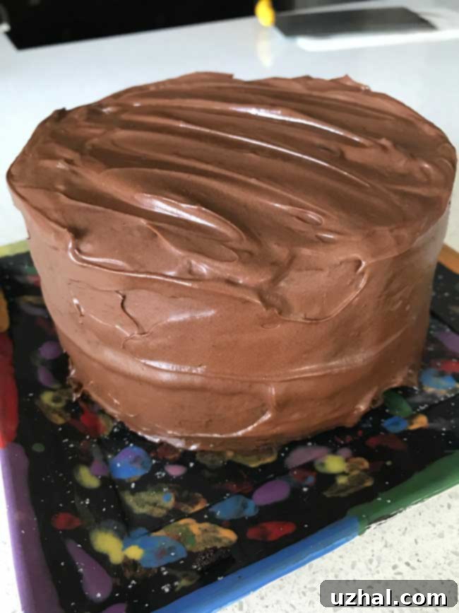 Six Inch Chocolate Cake with Chocolate Sour Cream Frosting