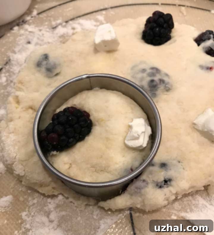 Perfectly round Cream Cheese Scones