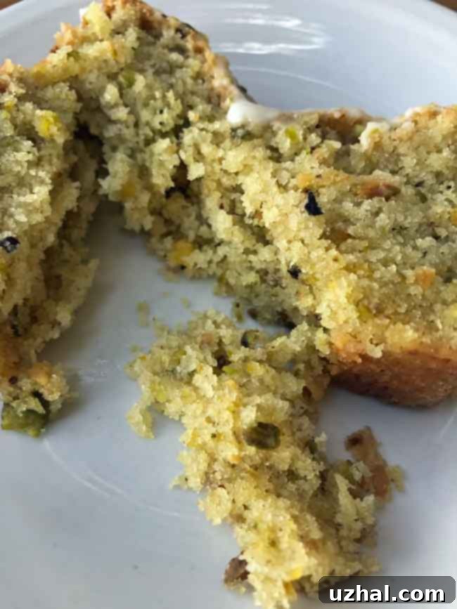 Vegan Lemon Pistachio Loaf - Glazed and garnished
