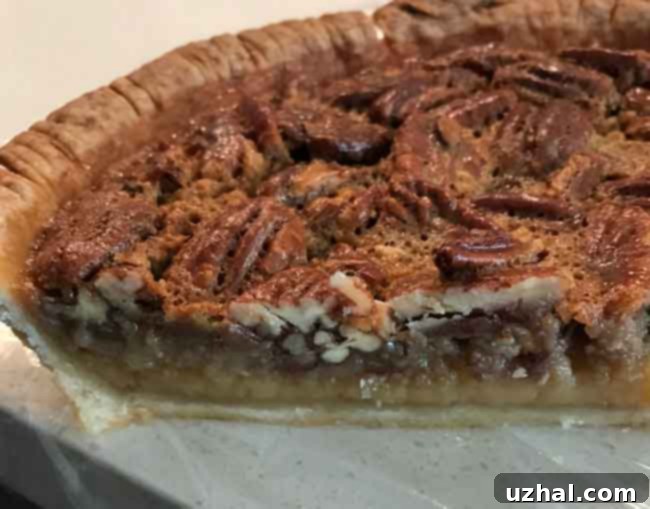 Less Sweet Pecan Pie Texture from Refrigerator
