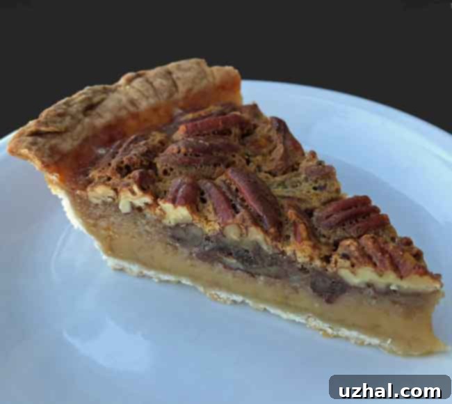 Less Sweet Pecan Pie after Freezing and Slicing