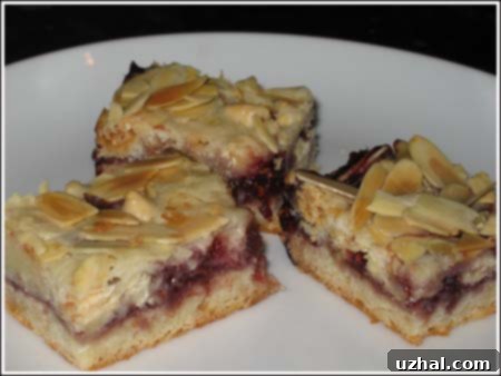 Luscious Raspberry White Chocolate Dessert Bars Delightful White Chip Raspberry Bars with a sweet and tangy jam layer, perfect for dessert.