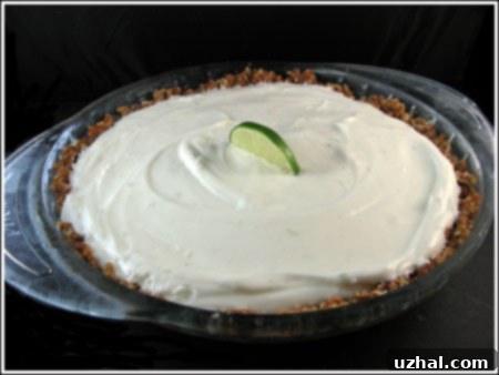 Slice of Frozen Margarita Pie with pretzel crust and whipped cream garnish.