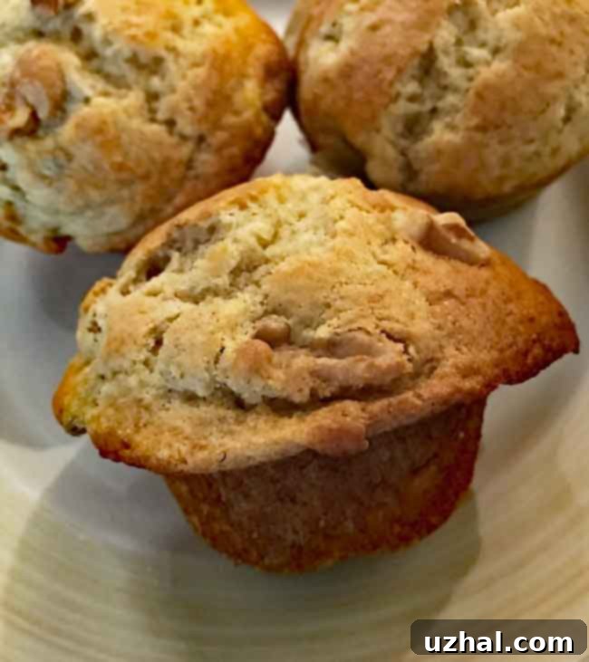 High-Top Banana Muffins with impressive crowns