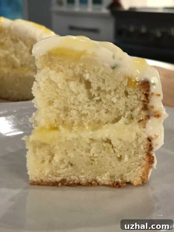 Key Lime Layer Cake with Cream Cheese Frosting and Lemon Curd