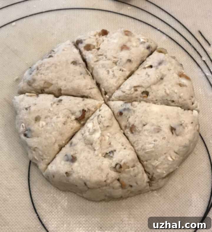 Close-up of Maple Oat Scones, showing texture
