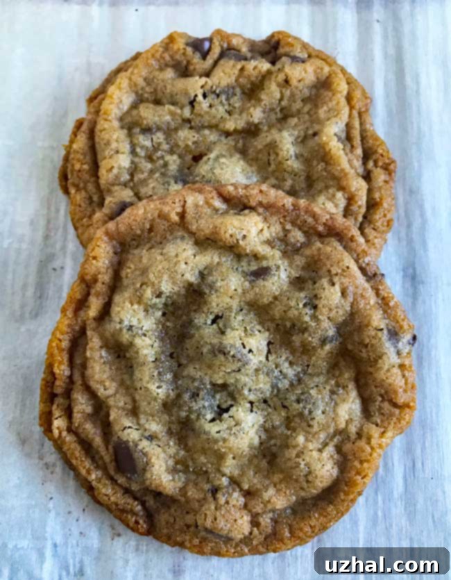 Tate's Bake Shop style homemade chocolate chip cookies