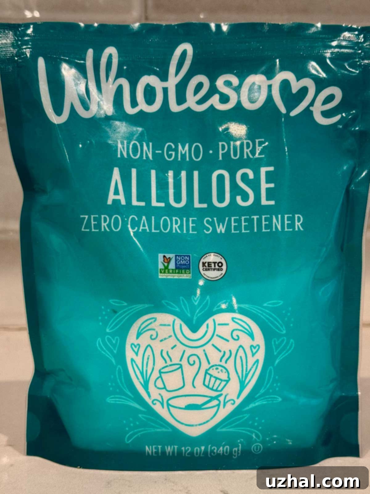 Wholesome Non-GMO pure allulose sweetener for thick Keto brownies.