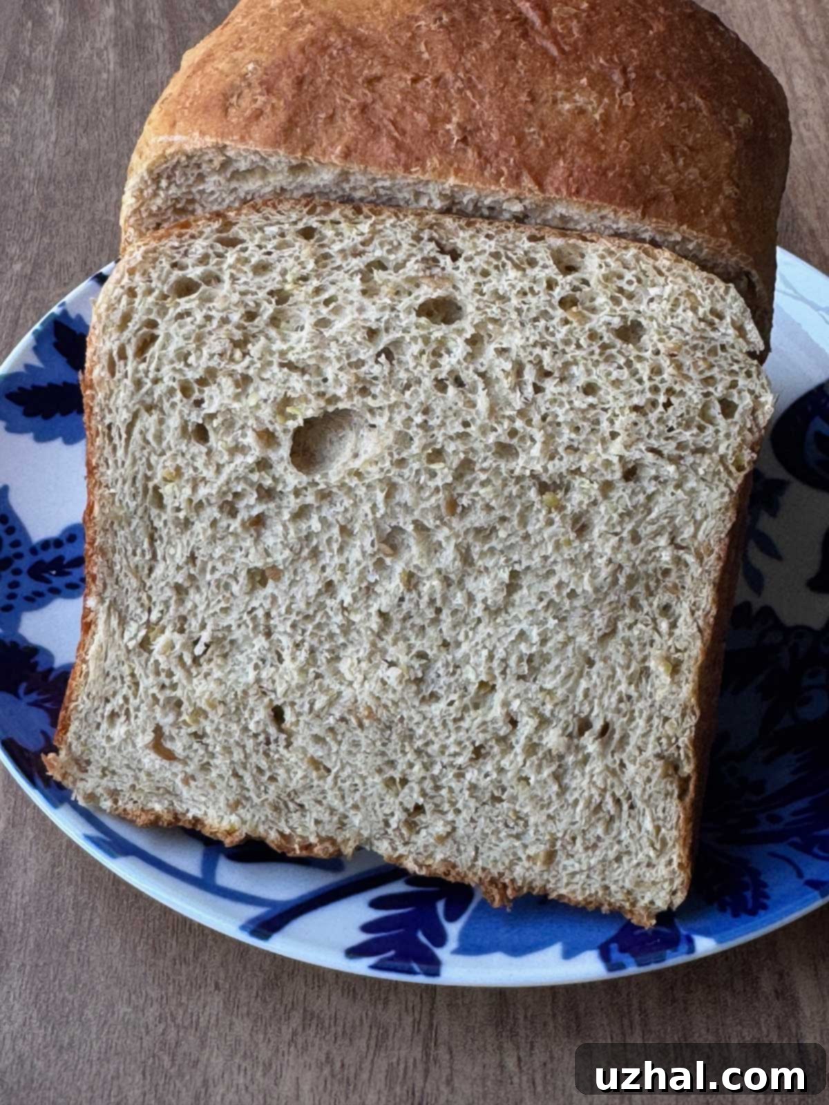 Low carb keto bread recipe with bamboo flour replacing the oat fiber, showing a lighter crumb