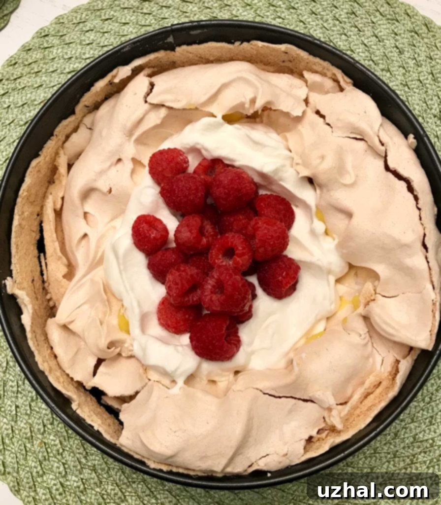 Zesty Lemon Berry Pavlova Delight 3 Pavlova with Lemon Curd and Berries