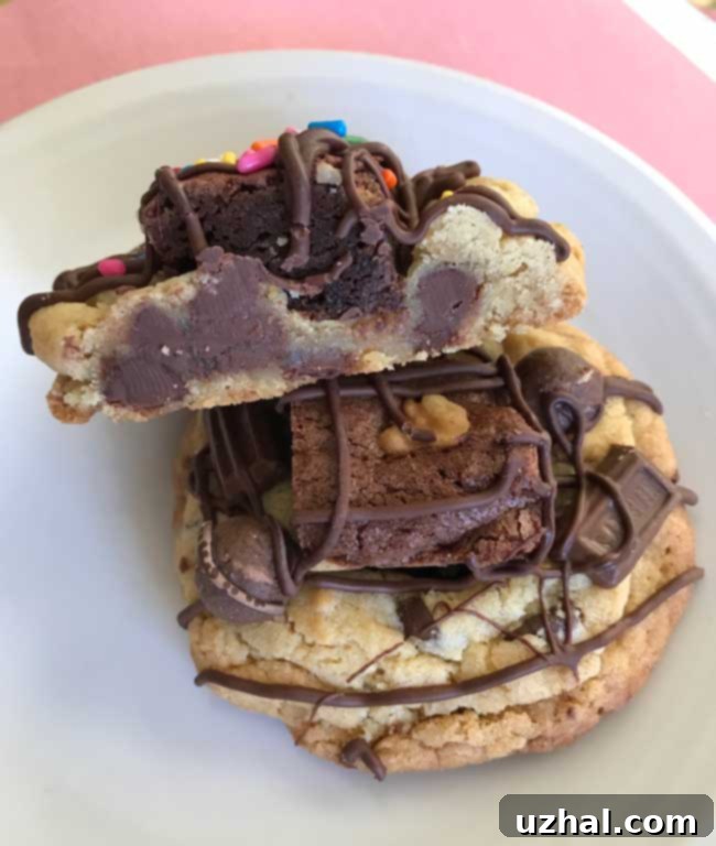 Chocolate Chip Brownie Pillows - Preparing the brownie center