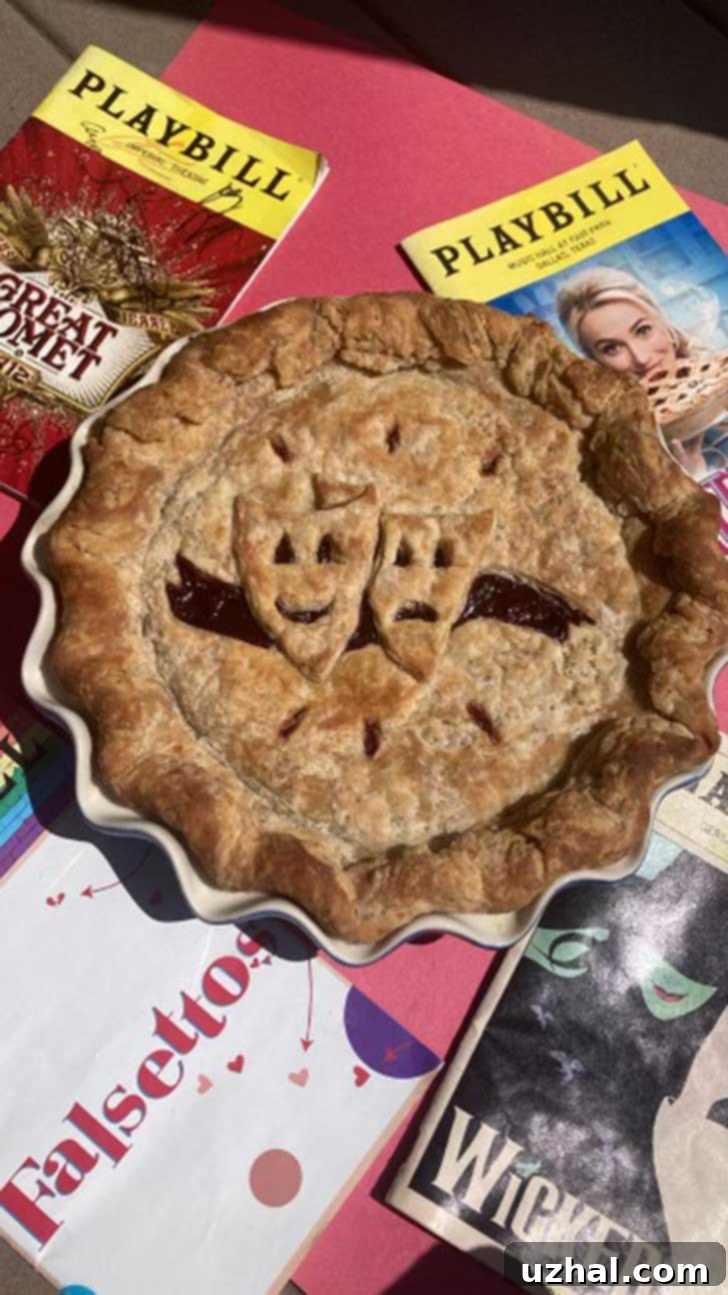 Frosty Cherry Berry Pie with a Secret Vodka Crust 2 Falsettos Cherry Berry Pie with theatre masks
