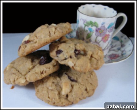 cherry-cookies white chip cherry oatmeal cookies