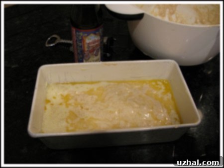 Buttery batter for Fat Tire Beer Bread with no yeast.