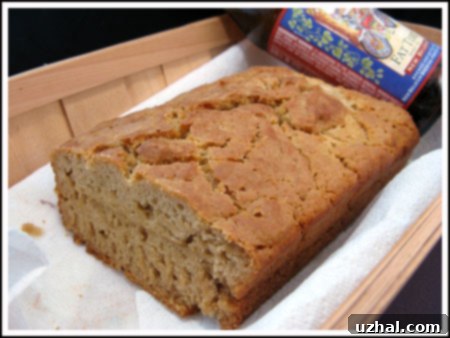 Sliced Fat Tire Beer Bread with a rich, buttery crust.