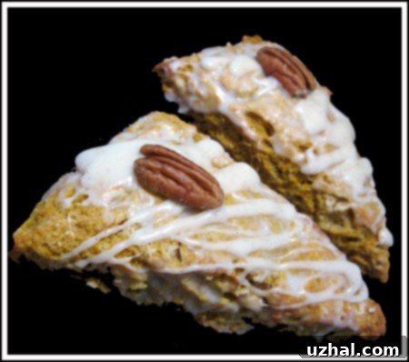 iced pumpkin scones