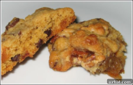 Delicious Pecan Pie Chocolate Chip Cookies on a cooling rack