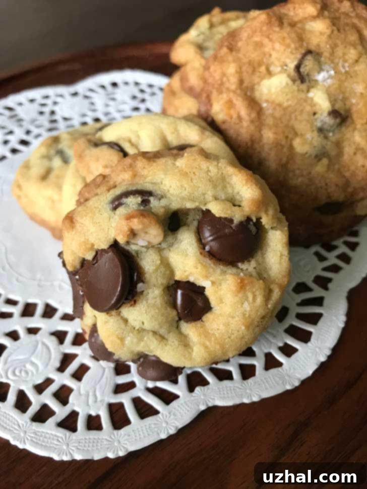 Soft Thick Chocolate Chunk Cookies made with all-purpose flour.
