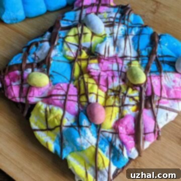 Delightful Peeps Brownies with a pastel marshmallow topping