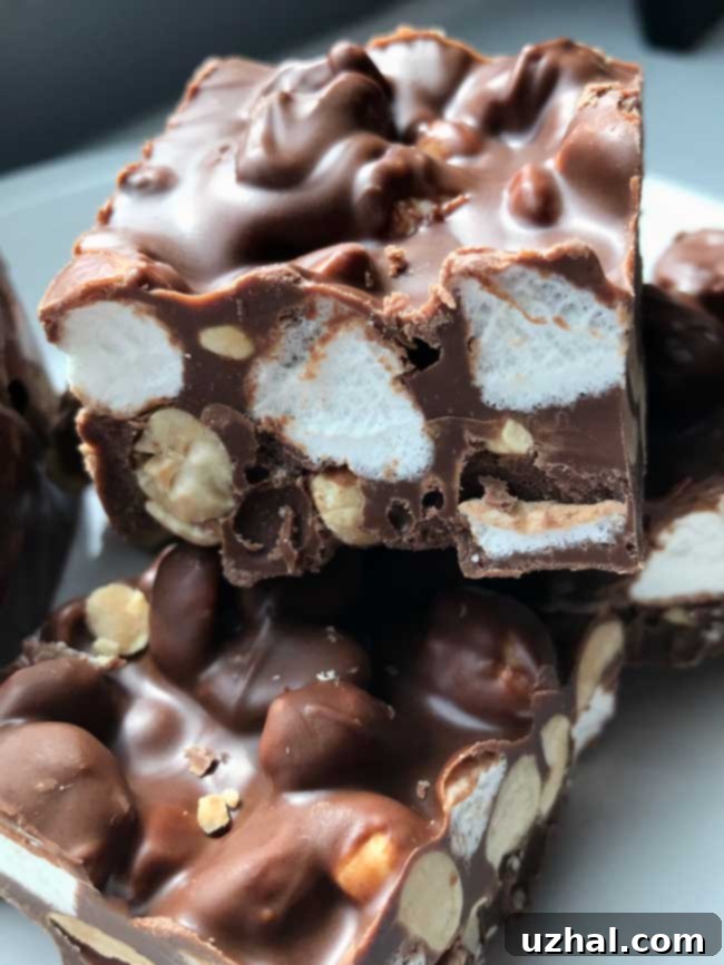 Lake Travis Mud is an easy recipe for Rocky Road, showcasing its rich texture.
