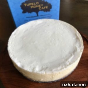 Tupelo Honey Cafe Buttermilk Cheesecake Recipe - a photo of the finished cheesecake.