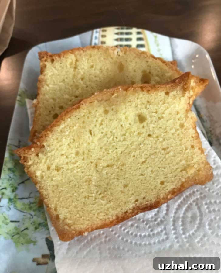 Moist Coconut Rum Pound Cake with a visible rum glaze