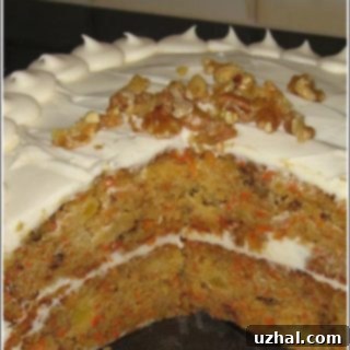 Close-up of moist and dense carrot cake slice