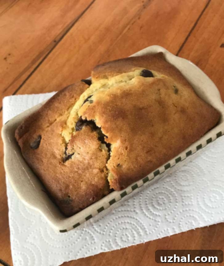 Mini Chocolate Chip Tahini Cakes baked in ceramic loaf pans