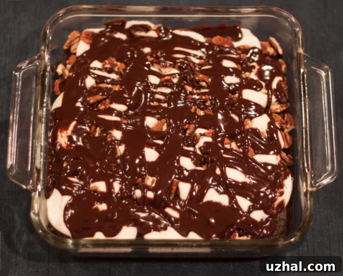 Decadent Chocolate Bourbon Mud Cake, rich and moist, baked in an 8-inch pan for a perfect dessert.