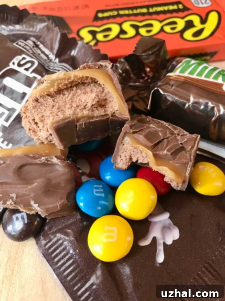 Assorted Halloween candy ready to be transformed into delicious recipes