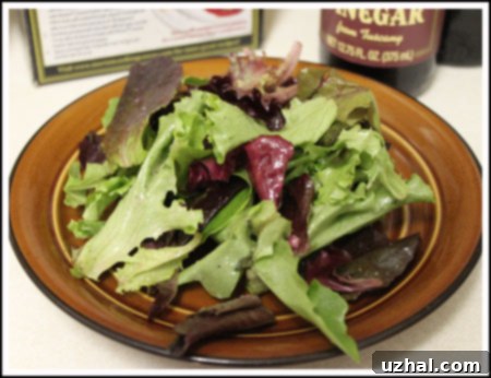 Spring Mix Salad Drizzled with Blender Vinaigrette