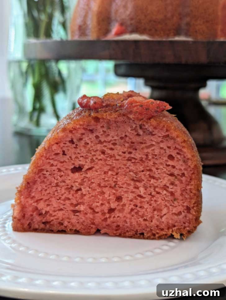 Slice of Grandma Clara's Fresh Strawberry Cake