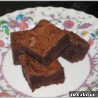 Close-up of a single chocolate, ginger, and wasabi brownie
