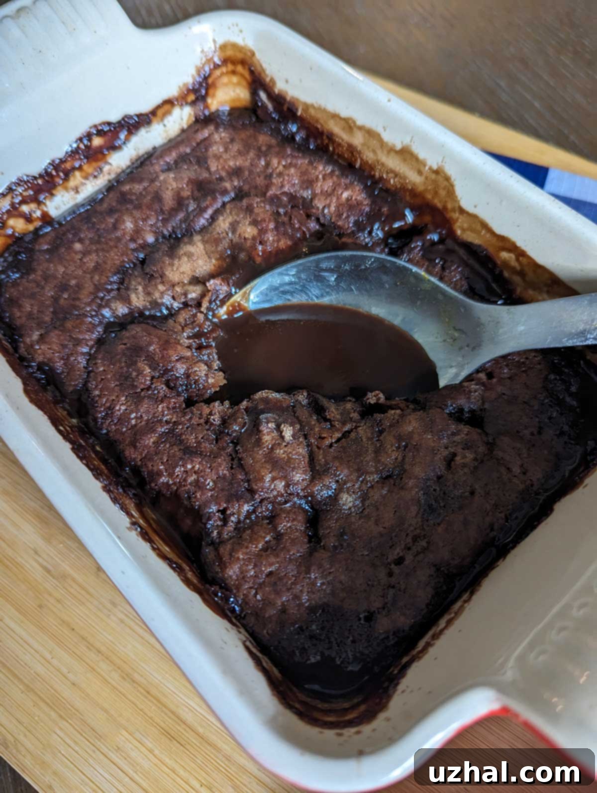 Pat's Chocolate Pudding Cake, self-saucing and served warm
