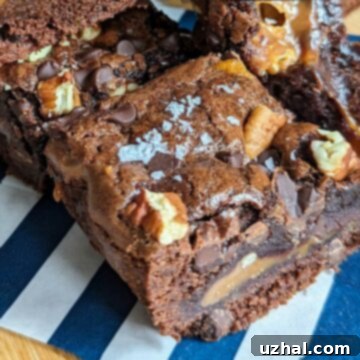 Brownie mix caramel brownie square