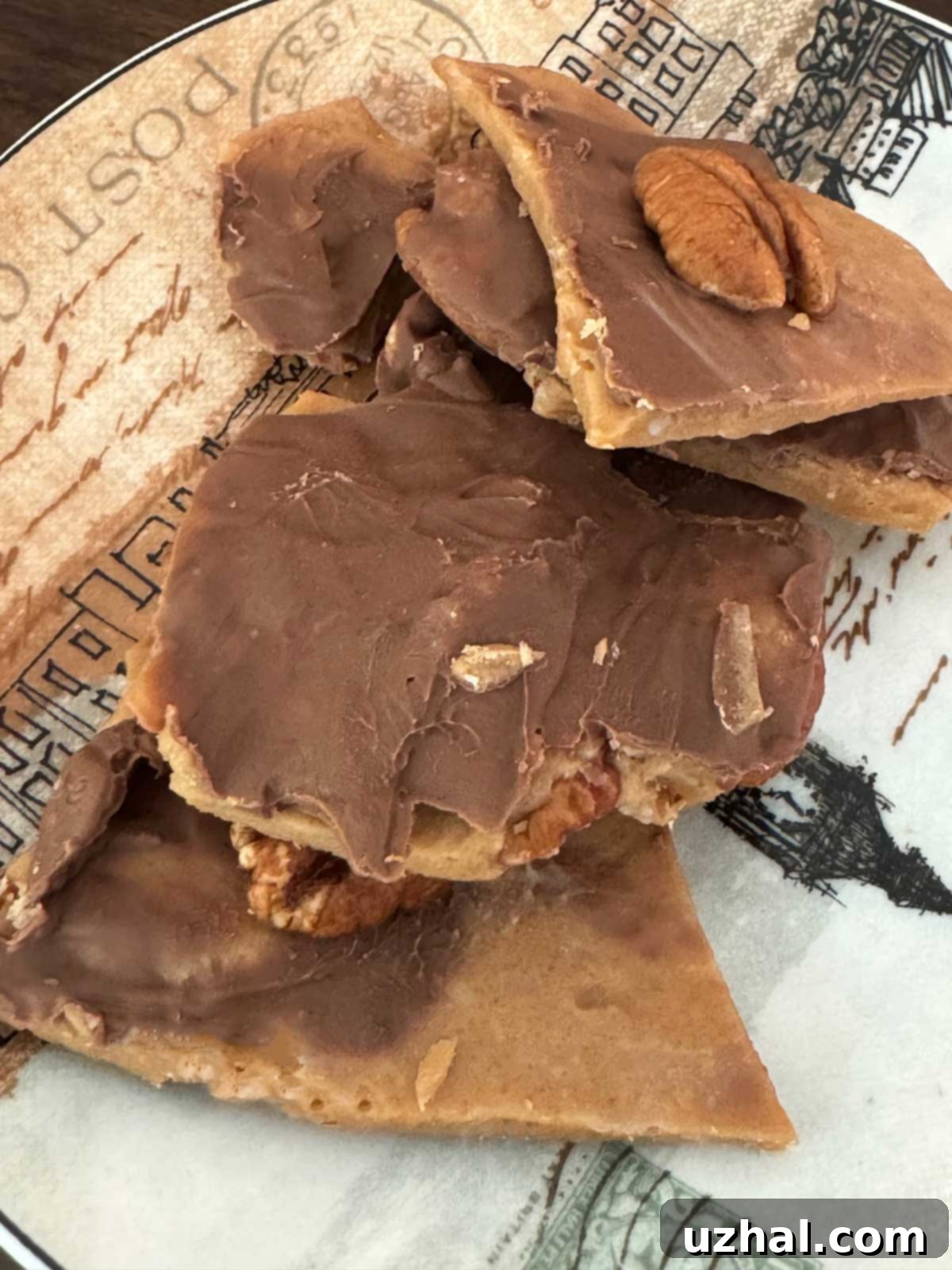 English Toffee made with light brown sugar and salted butter