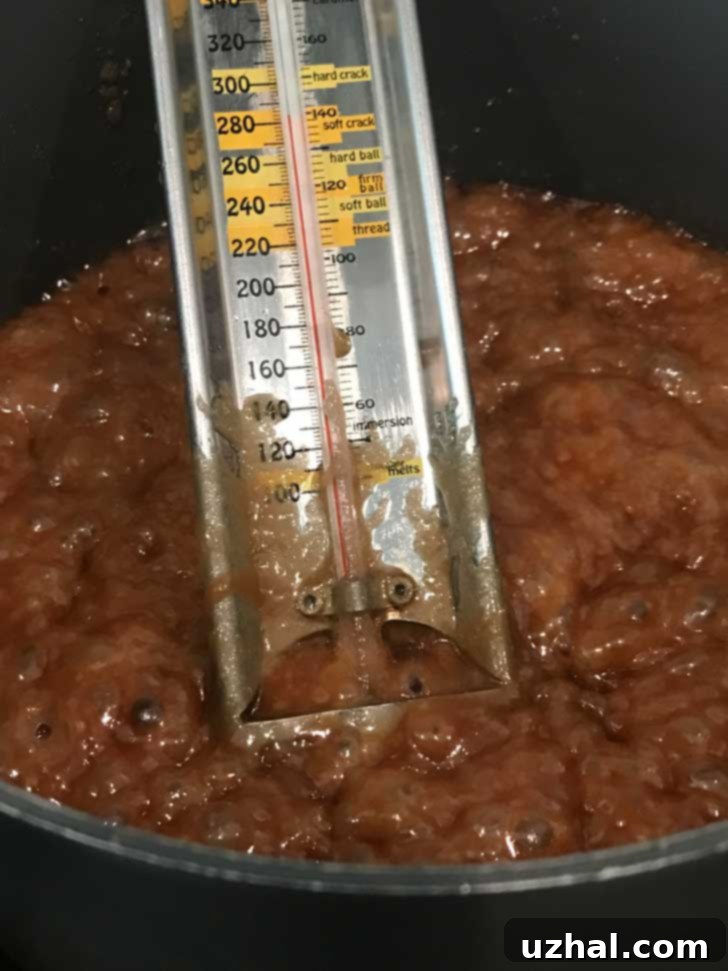 brown sugar pecan toffee candy boiling