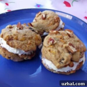 Carrot Cake Cookies with cream cheese filling.