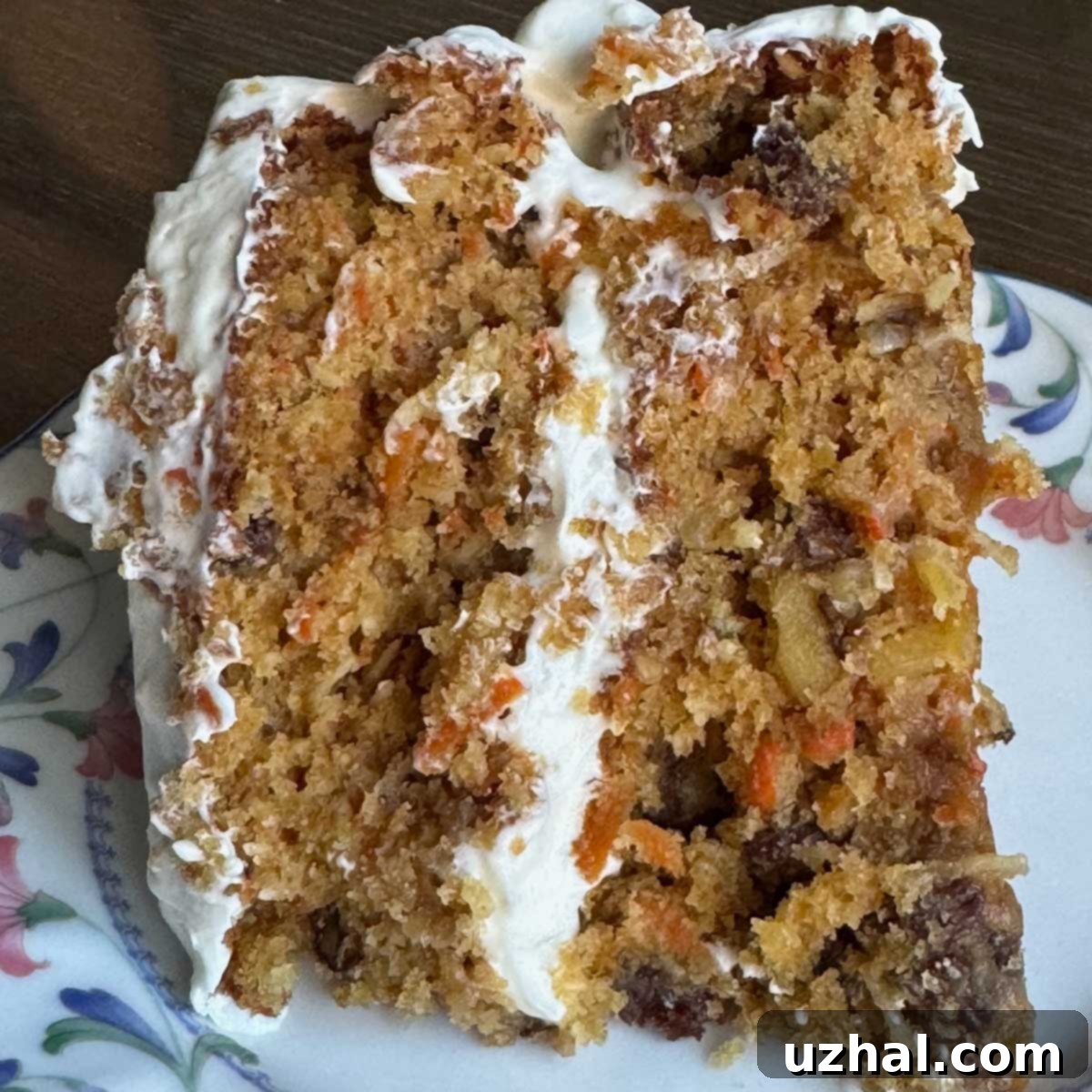 Classic Carrot Cake 2 Rich butter-based carrot cake with cream cheese frosting, featuring three sticks of butter