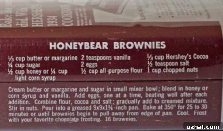 Moist and flavorful Honey Bear Brownies.