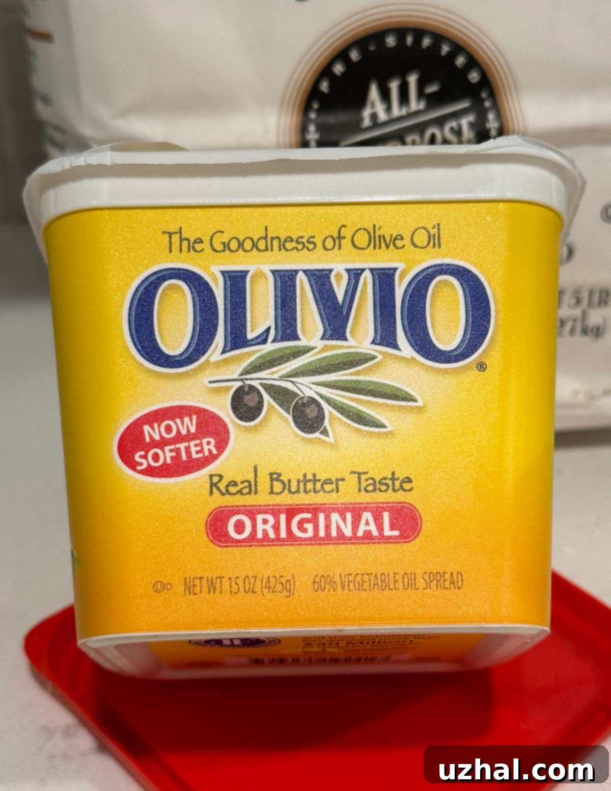 Olivio margarine in soft pound cake, showing its tender crumb