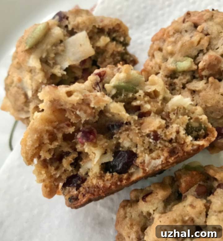 Close-up of baked Five Grain Cereal Cookies, showing their golden edges and hearty ingredients