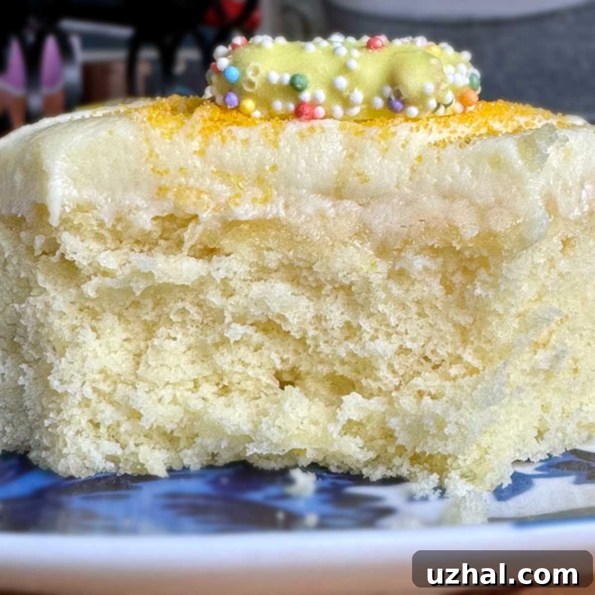 Mini Lemon Sheet Cake from a ⅛ sheet pan