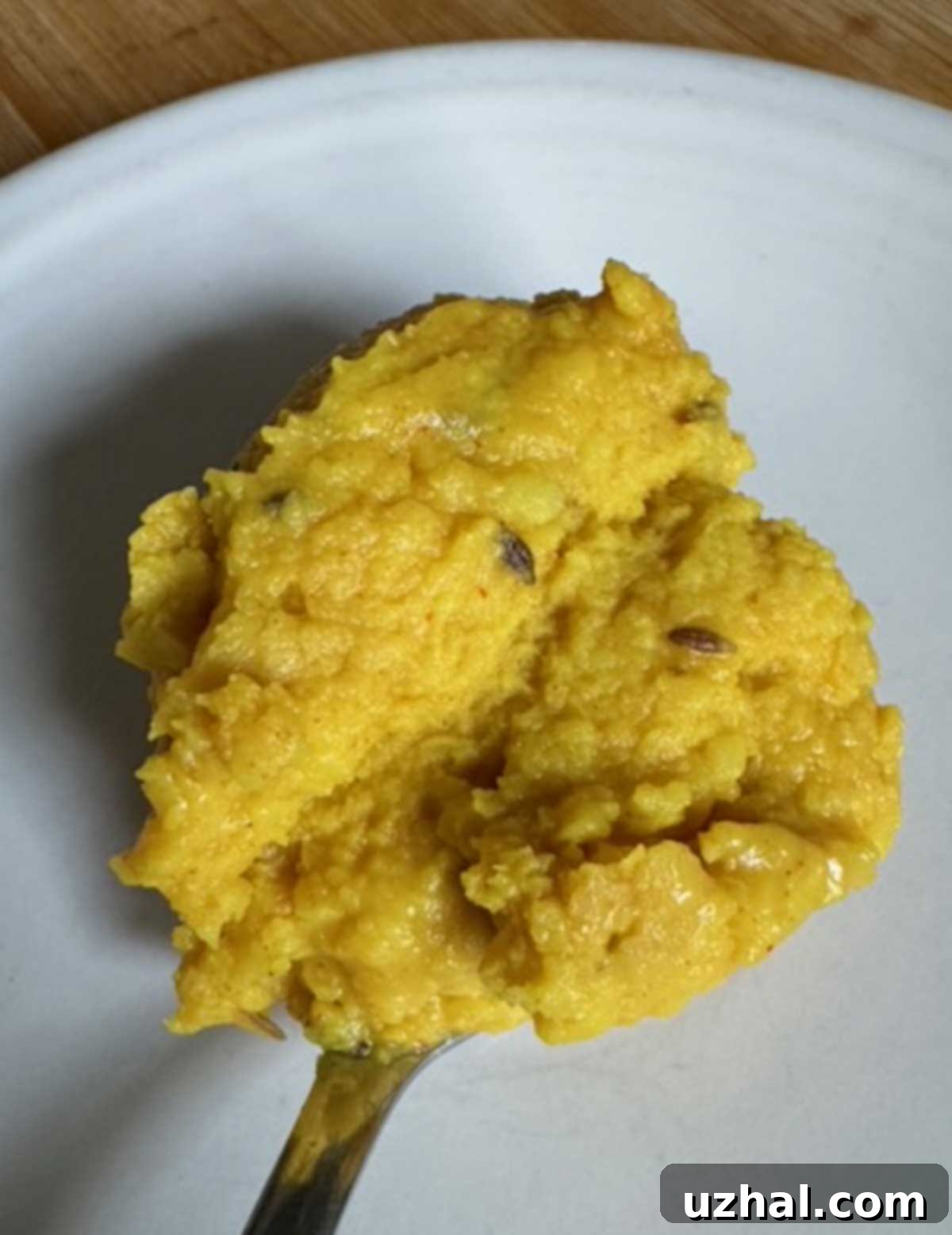 Close-up of thick dal texture, ready for bread dough