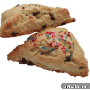 Sour Cream Chocolate Chip Scones showing texture.