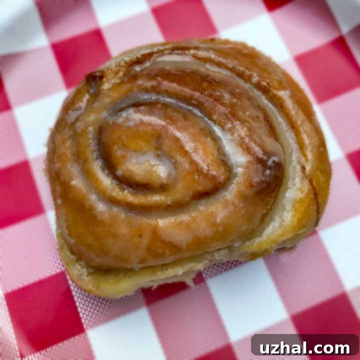 Make Ahead Cinnamon Rolls, freshly baked and glistening with icing.